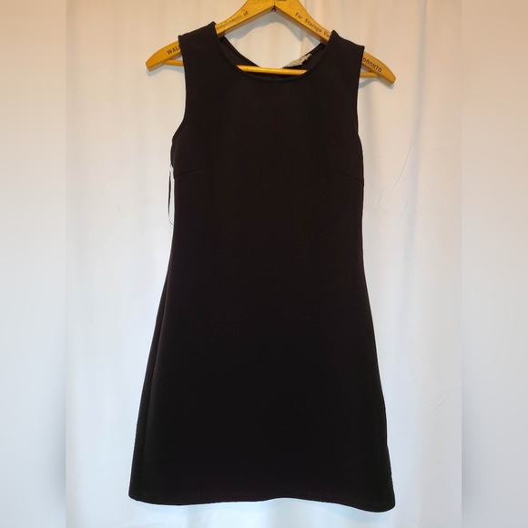 Black Dress Lace and Bow Detail at back Sleeveless A-Line - Picture 3 of 5